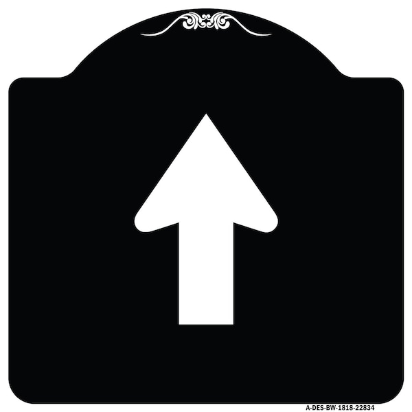 Straight Thru Straight Thru Symbol Heavy-Gauge Aluminum Architectural Sign, 18" x 18", BW-1818-22834
